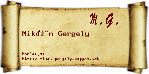 Mikán Gergely névjegykártya